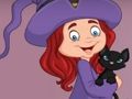 Игра Счастливая девочка-ведьма и побег из комнаты кошки онлайн