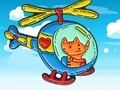 Игра Книжка-раскраска: Кот за рулем вертолета онлайн