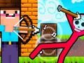 Игра Нуб против Зомби: Лучник против Стикменов онлайн