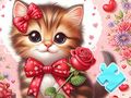 Игра Пазл: Кот с бантиком онлайн
