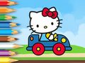 Игра Книжка раскраска: Привет Китти -За рулем автомобиля онлайн