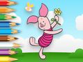 Игра Книжка раскраска: Пятачок держит игрушечную мельницу онлайн