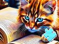 Игра Пазл: Кошка читает онлайн