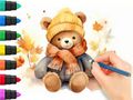 Игра Книжка раскраска: Осенний медведь онлайн