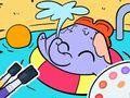 Игра Книжка раскраска: Плавание слона онлайн
