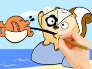 Игра Книжка раскраска: Рыболовный сюрприз онлайн