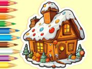 Игра Книжка раскраска: Рождественский конфетный домик онлайн