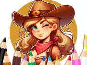Игра Книжка раскраска: Девушка-ковбой онлайн