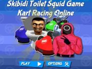 Игра Скибиди Туалет в Игре в Кальмара: Гонки на картингах онлайн
