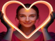Игра Женщина в форме сердца Светящийся пазл онлайн