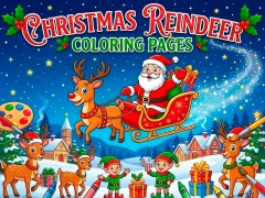 Игра Christmas Reindeer Coloring Pages онлайн