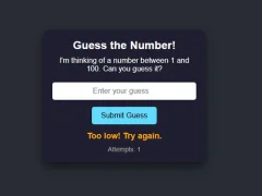 Игра Number Guessing онлайн
