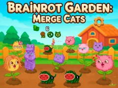 Игра Brainrot Garden. Merge Cats онлайн