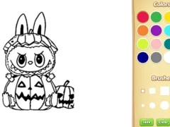 Игра Halloween Labubu Coloring & Drawing Game онлайн