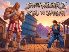 Игра Street Fighter II Ryu vs Sagat онлайн