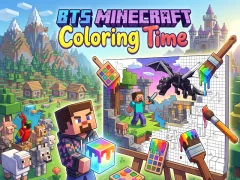 Игра BTS Minecraft Coloring Time онлайн