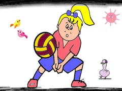 Игра Volleyball Fun Coloring онлайн