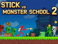 Игра Stick vs Monster School 2 онлайн