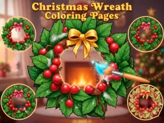 Игра Christmas Wreath Coloring Pages онлайн