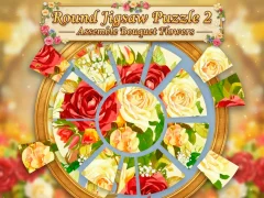 Игра Round jigsaw Puzzle 2 - Assemble Bouquet flowers онлайн