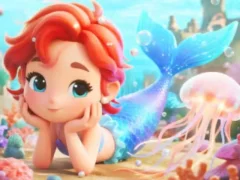 Игра Jigsaw Puzzle: Chibi Mermaid Marshmallow Jellyfish онлайн