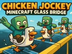 Игра Chicken Jockey: Minecraft Glass Bridge онлайн