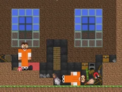 Игра Escape from the prison in Mineblock! Destruction! онлайн