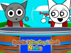 Игра Sprunki: Talking Gray & Wenda News онлайн