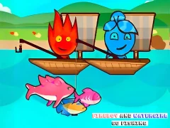 Игра FireBoy And WaterGirl Go Fishing онлайн