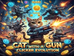 Игра Cat with a Gun Clicker Evolution онлайн