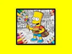 Игра Back To School Simpsons Coloring Book онлайн