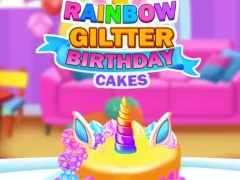 Игра Rainbow Glitter Birthday Cakes онлайн