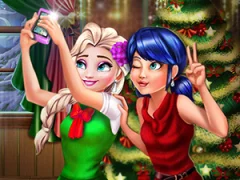 Игра Ladybug And Elsa Xmas Selfie онлайн