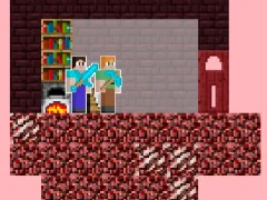 Игра Alex and Steve Nether онлайн