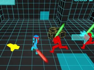 Игра Стикмен Неоновый Бой на Мечах онлайн