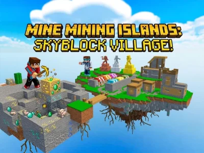 Игра Mine Mining Islands: Skyblock Village! онлайн