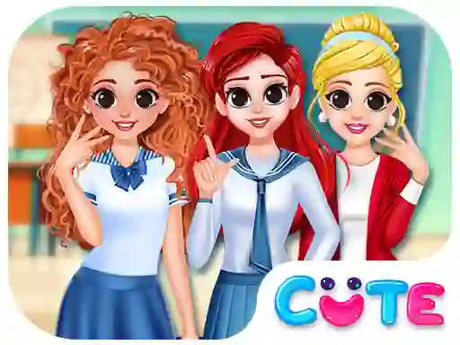 Игра BFF Princess Back To School онлайн