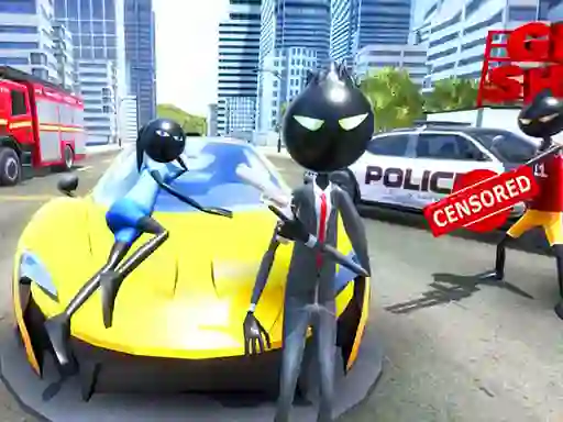 Игра Amazing Crime Strange Stickman Rope Vice Vegas онлайн