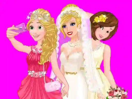 Игра Barbie's Wedding Selfie With Princesses онлайн