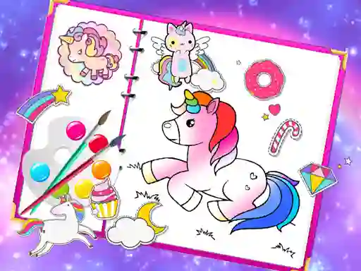 Игра Fabulous Cute Unicorn Coloring Book онлайн