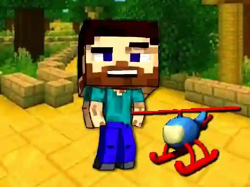 Игра Mineblock Helicopter Adventure онлайн