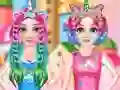 Игра Princesses Rainbow Unicorn Hair Salon онлайн