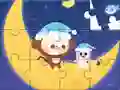 Игра Jigsaw Puzzle: Monkey With Moon онлайн