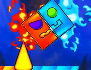 Игра Fire And Water Geometry Dash онлайн