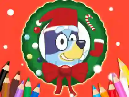 Игра Coloring Book: Bluey Santa Claus онлайн