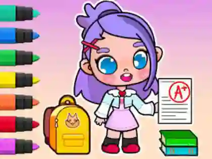 Игра Coloring Book: Avatar School Day онлайн