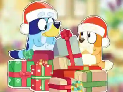 Игра Jigsaw Puzzle: Bluey Christmas Unboxing онлайн