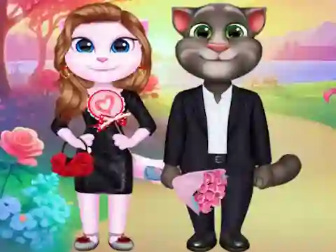 Игра Kitty Couple Lovely Valentine онлайн