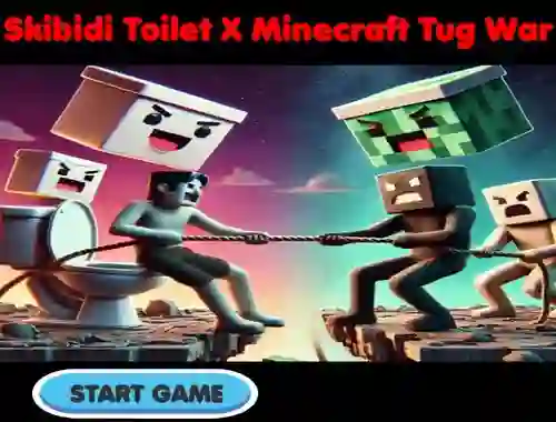 Игра Skibidi Toilet X Minecraft Tug War онлайн