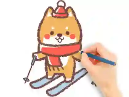 Игра Coloring Book: Skiing Puppy онлайн
